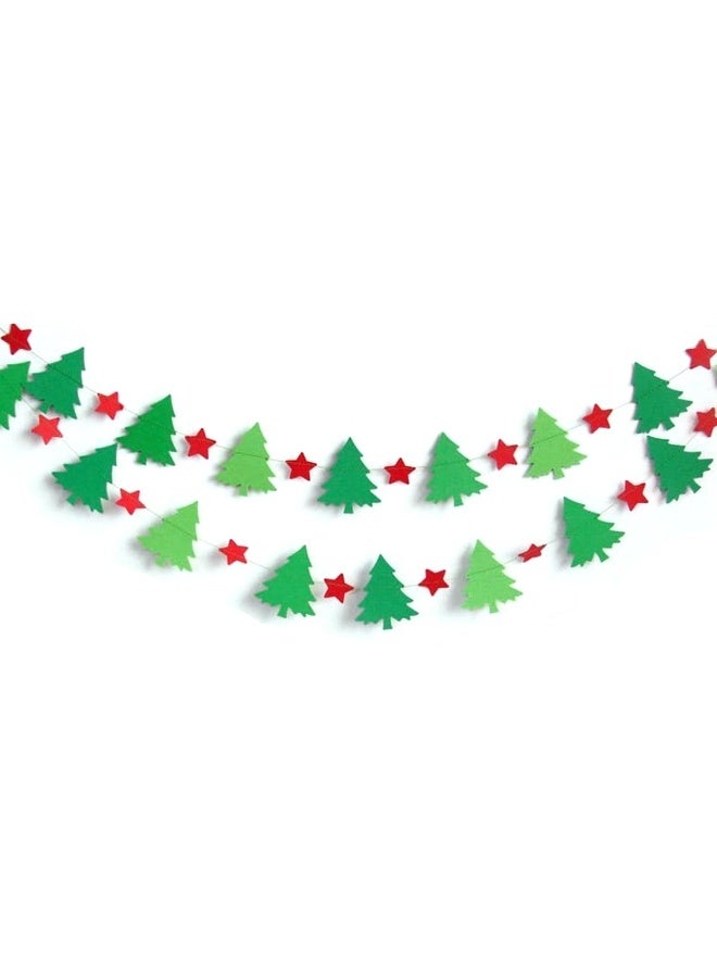 ذا بارتي بوبير إكليل شجرة عيد الميلاد ونجمة معلقة - لافتة عيد الميلاد الاحتفالية من 3M لتزيين المنزل والجدران والحفلات - Image 1