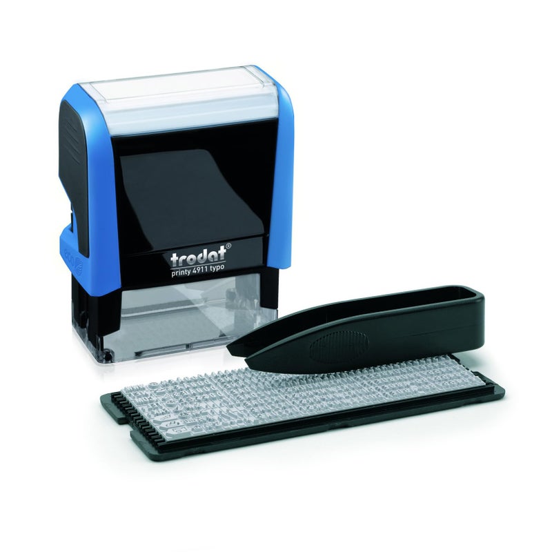 Trodat Printy 4911 DIY Self Inking StampBlue Body Black Ink29x54x69mm