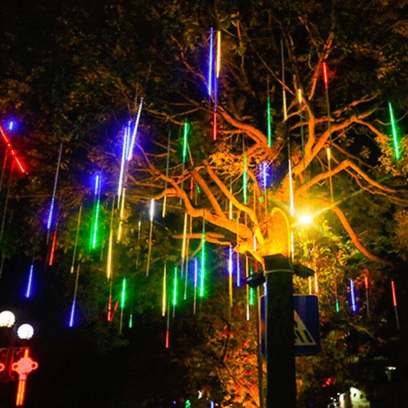 MIRADH Rain Drop LED Meteor Shower 192 LEDs 8 Tubes (11.8") | Icicle Falling Effect for Diwali, Christmas, New Year, Home & Outdoor Decoration, Balcony, Tree, Party Decor (Multi-Color) - Image 5