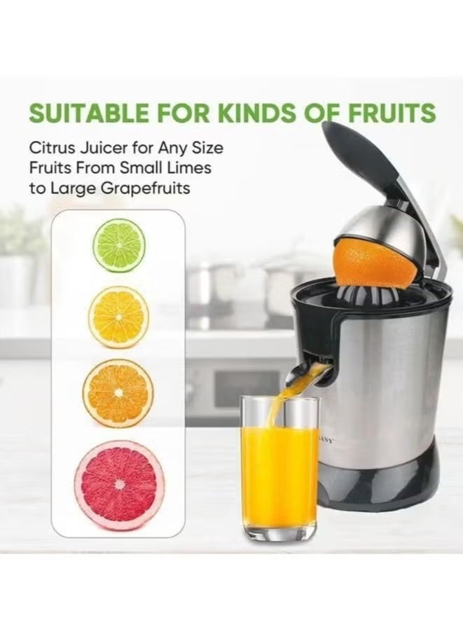 ELTRAZONE Electric Stainless Steel Orange Juicer – Powerful Citrus Juicer for Fresh Fruit Juice, Quick & Easy Squeezing of Oranges, Lemons, Limes, and Other Citrus Fruits - Image 3