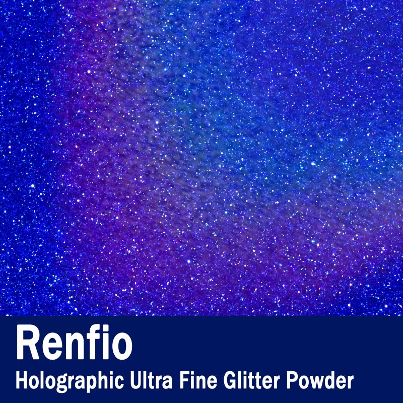 Renfio Holographic Ultra Fine Glitter Powder Metallic Resin Glitter 2.11 Oz (60g) PET Flakes Crafts Sequins 1/128" 0.008" 0.2mm Epoxy Chips Flakes for Tumblers Slime - Laser Royal Blue - Image 2