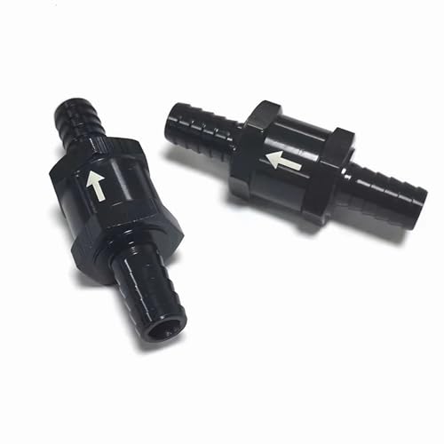 Baieasy 4 Pcs 14 516 38 12 Fuel Non Return Inline One Way Check Valve for Fuel Line Oil Petrol Diesel Gasoline Water Aluminium Alloy Black - Image 5
