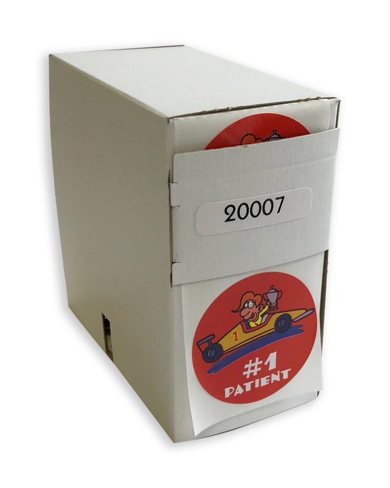 Tabbies Children's Sticker 1-3/4" Circle, '#1 Patient' Red With A Car, 100 Stickers/Roll, Healthcare (20007) - Image 4