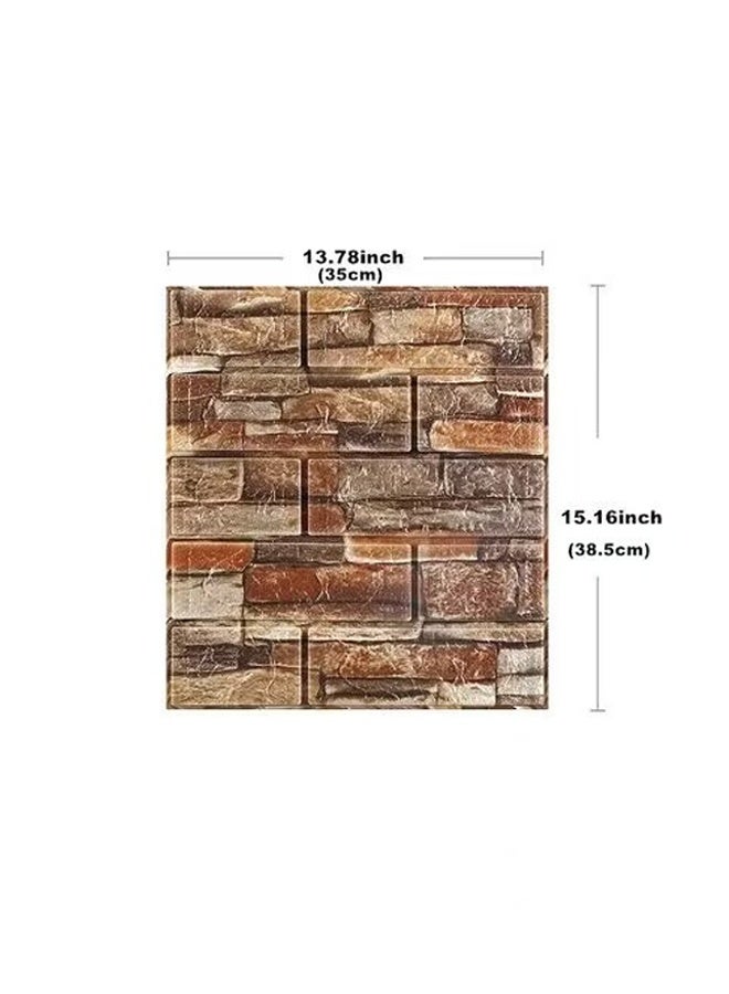 زيمي 10 قطع ملصقات حائط ثلاثية الأبعاد من ورق الحائط الرغوي الناعم، ديكور ورق حائط من الطوب الصناعي لغرفة النوم، مقاوم للماء وذاتي اللصق لغرفة الأعمال والصناعية - Image 5