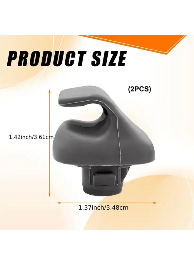 2Pcs Gray Nylon Sun Visor Hook Clips Durable Car Plastic Replacement Parts - Image 2