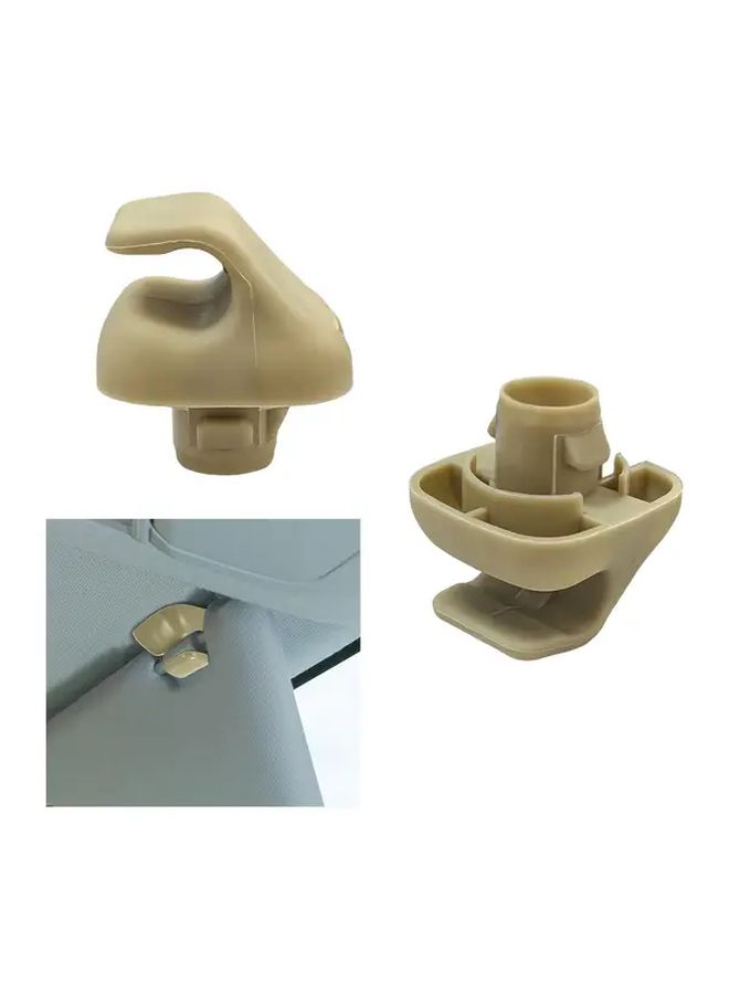 2Pcs Gray Nylon Sun Visor Hook Clips Durable Car Plastic Replacement Parts - Image 3