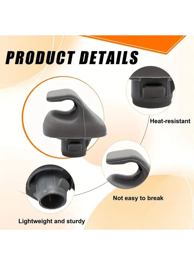 2Pcs Gray Nylon Sun Visor Hook Clips Durable Car Plastic Replacement Parts - Image 5