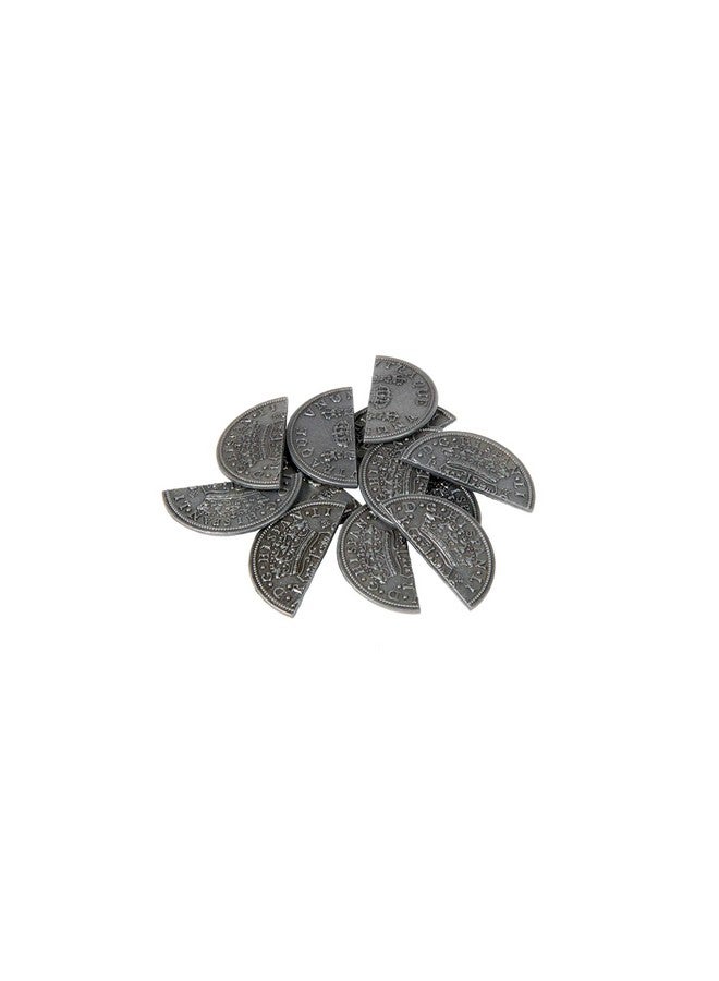 The Broken Token Prop Coins - 25mm Silver Pieces of Eight Themed Gaming Replica Coins Pack of 12, Historical Prop and Novelty Coins - Image 1