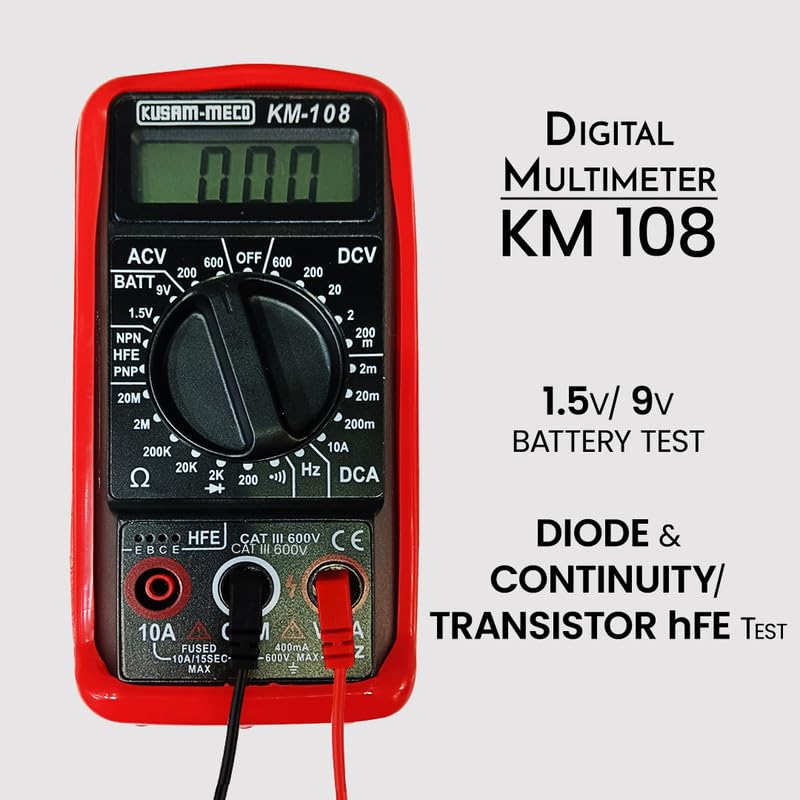 KUSAM-MECO KUSAMMECO 3 DIGIT 1999 Counts Digital Multimeter KM 1088 Functions With 23 RangesEasy To Operate 1 Year Warranty  - Image 3