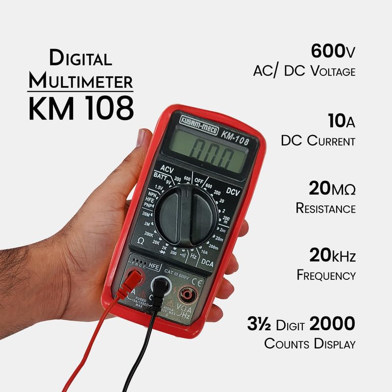 KUSAM-MECO KUSAMMECO 3 DIGIT 1999 Counts Digital Multimeter KM 1088 Functions With 23 RangesEasy To Operate 1 Year Warranty  - Image 4