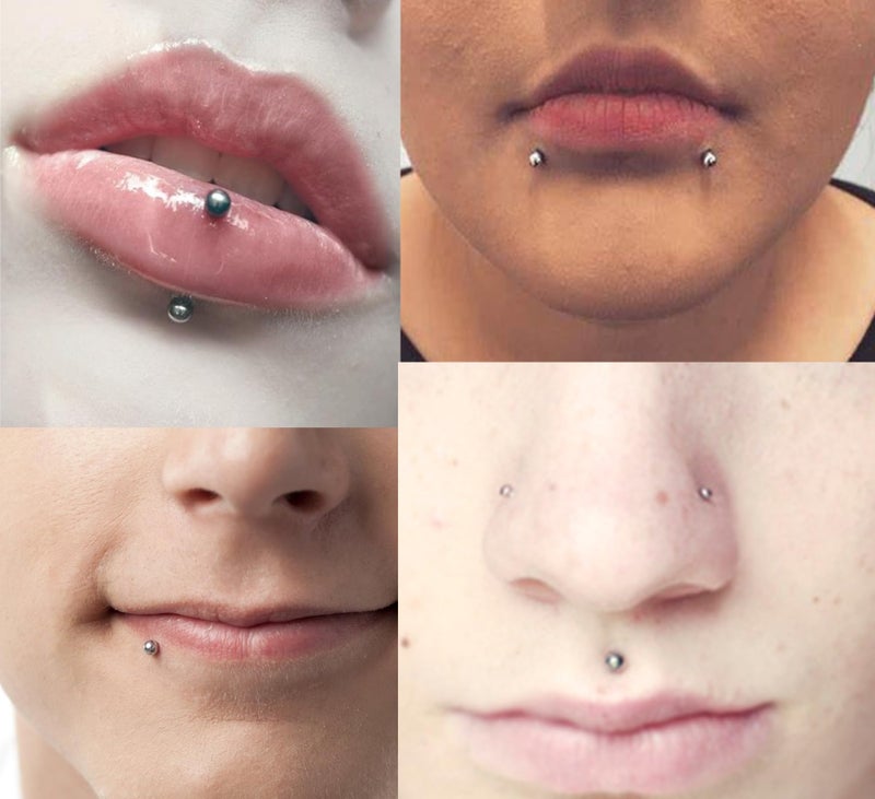 QWALIT Fake Lip Piercing Fake Piercings Fake Nose Stud Fake Face Piercing Fake Lip Stud Fake Nose Stud Stick on Fake Eyebrow Piercing Fake Eyebrow Ring Fake Piercing Balls Silver 3mm 4mm 5mm 6mm - Image 4
