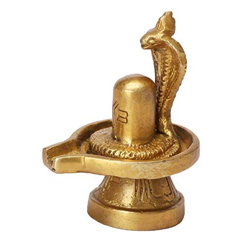 Kartique Brass Shivling with Snake Shiv Lingam Statue Snake Idols of Shiva for Temple Puja's Decorative Diwali Vastu Gifts - Image 1