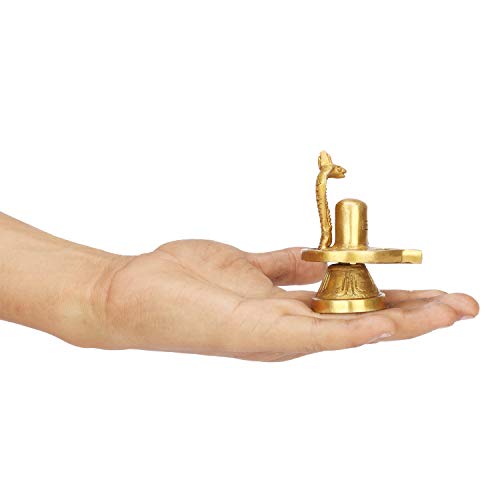 Kartique Brass Shivling with Snake Shiv Lingam Statue Snake Idols of Shiva for Temple Puja's Decorative Diwali Vastu Gifts - Image 5
