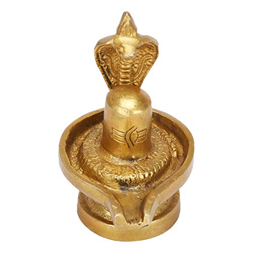 Kartique Brass Shivling with Snake Shiv Lingam Statue Snake Idols of Shiva for Temple Puja's Decorative Diwali Vastu Gifts - Image 2