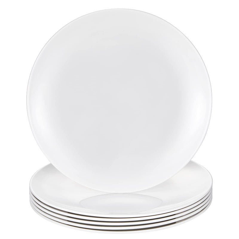HSDT Melamine Restaurant Plates  White 11 Inch Deep Round Dinner Salad  Lunch Plates  Durable Easy to Clean  Set of 6 PYW1106