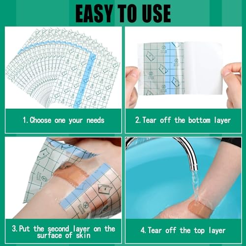 Cetaplast Transparent Film Dressing PU Film Wound Waterproof Sticker Good for Wound Healing and Dressing Pads Tattoo Aftercare Bandage (25 Pcs) (15cmx18cm) - Image 3