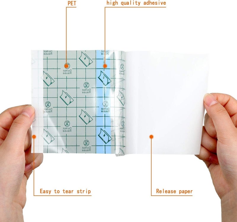 Cetaplast Transparent Film Dressing PU Film Wound Waterproof Sticker Good for Wound Healing and Dressing Pads Tattoo Aftercare Bandage (25 Pcs) (15cmx18cm) - Image 2