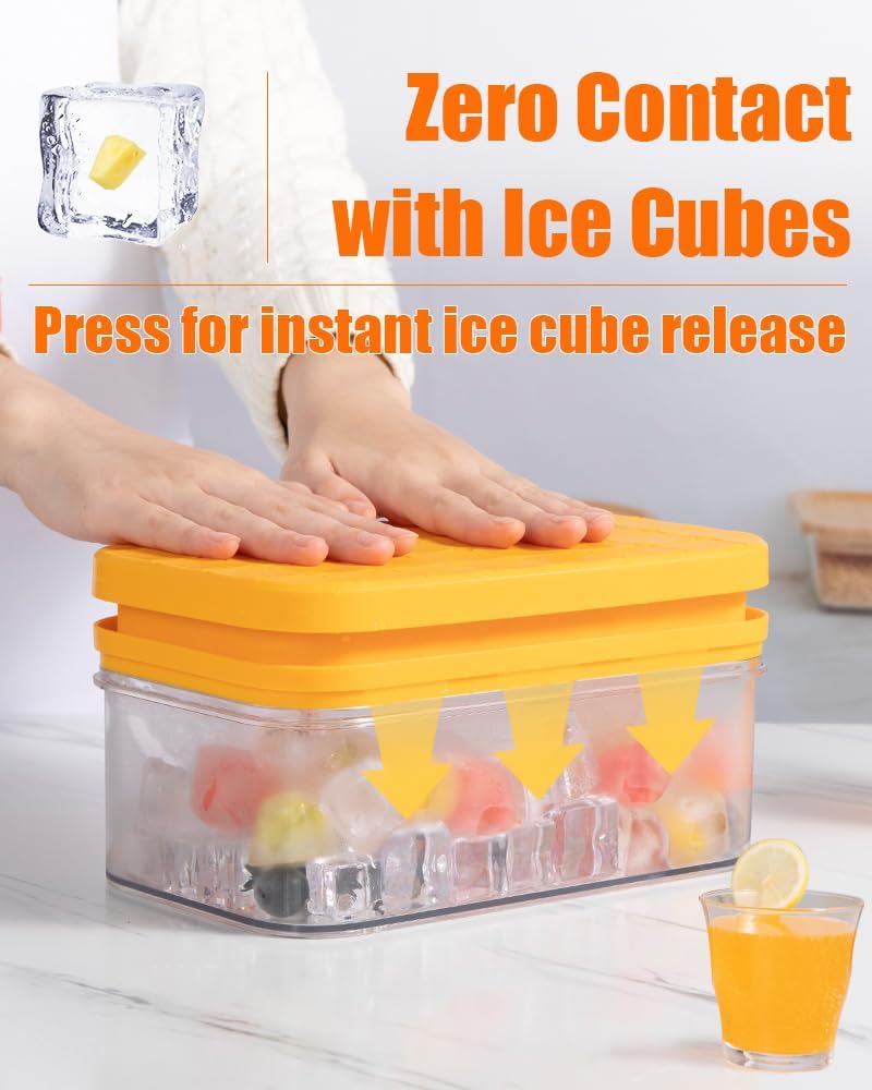 Brigii Ice Cube Tray with Lid & Storage Bin - 56 Cubes Ice Mold with Easy-Release Silicone Bottom - Image 3