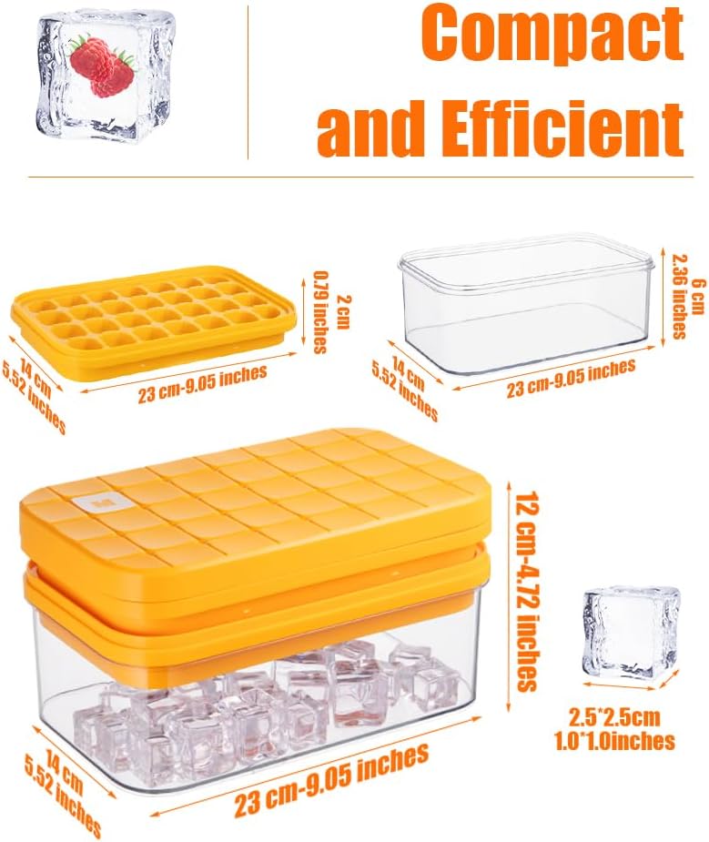 Brigii Ice Cube Tray with Lid & Storage Bin - 56 Cubes Ice Mold with Easy-Release Silicone Bottom - Image 2