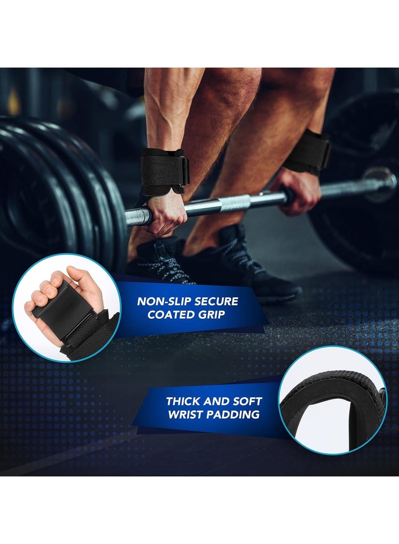 FEND Heavy Duty Weight lifting Hooks for Men & Women (Pair), Non-Slip Grip 8mm Thick Wrist Padding - Weight Grips for Shrugs, Rows & Deadlifts - Gym Workout with Pull Up Hooks - Image 5