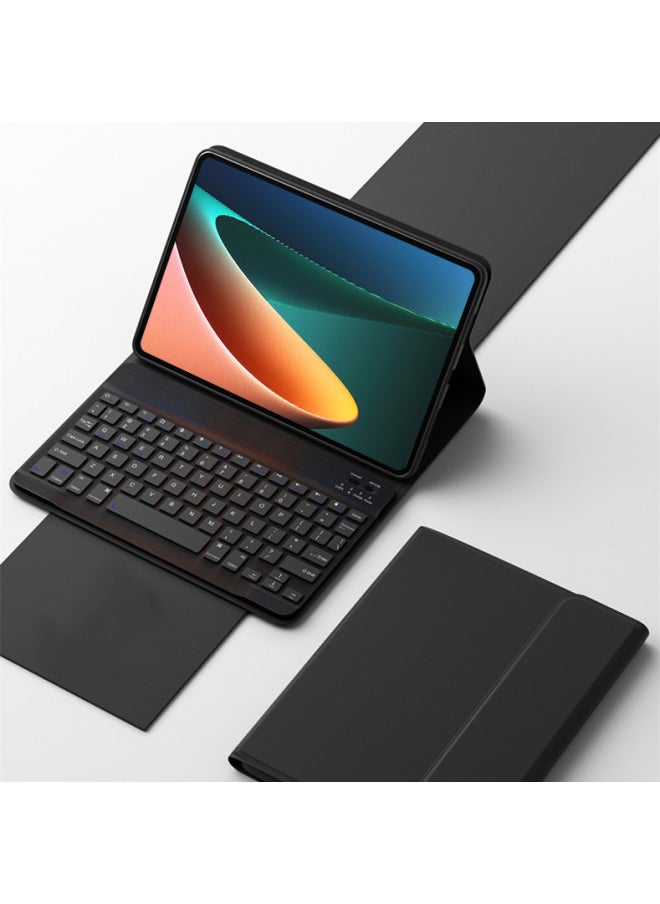 Generic For Lenovo Small P11 Flat Leather Case Pad Pro Protective Case Bluetooth Keyboard Wonderful Touch Backlight 11.5 Inch-Color:Elegant Black-Bluetooth Keyboard-Product Type:Lenovo M10 Plus 3gen 10.6 Inch 2022 Version Universal  - Image 1