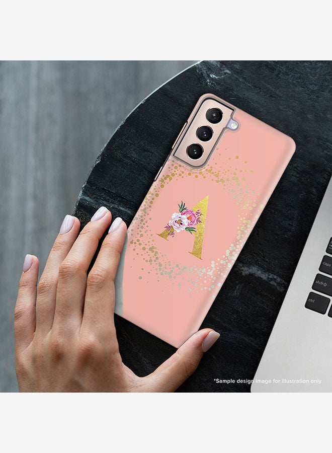 Stylizedd Monogram Slim Cover for Samsung Galaxy S21 Plus 5G Case Custom Initials Letter Floral Pattern Snap Series Mobile Cover Matte Alphabet  - Q (Rose Pink) - Image 2