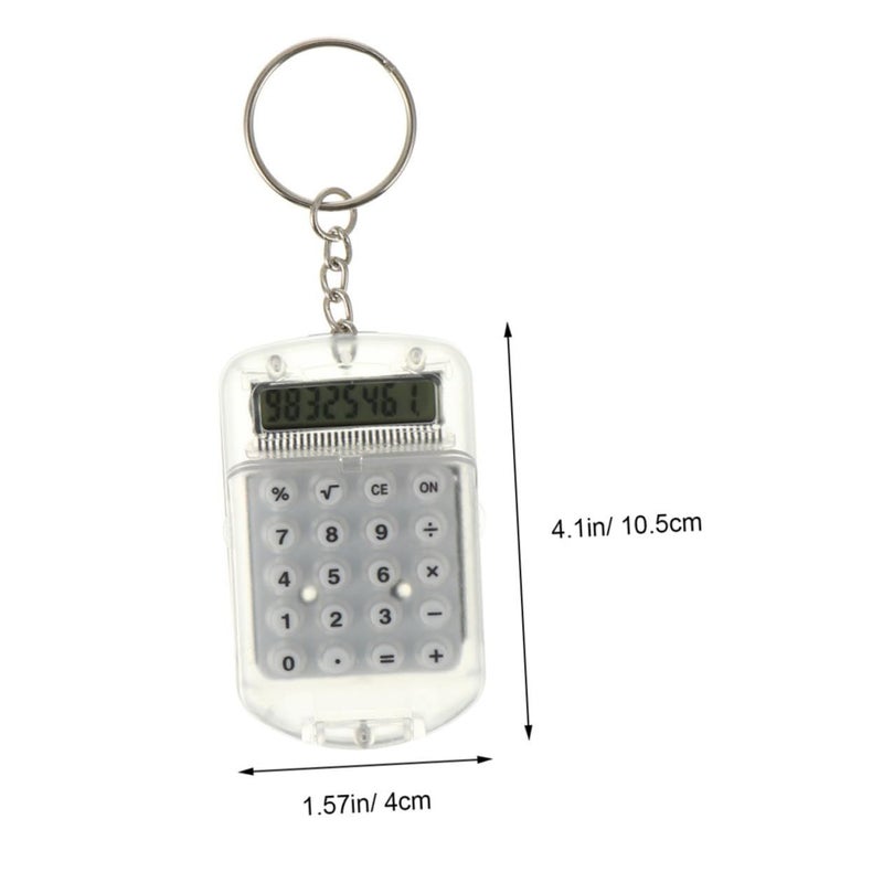 4 Pcs Mini Electronic Calculators Keychain Smart Student Key Rings Assorted - Image 3