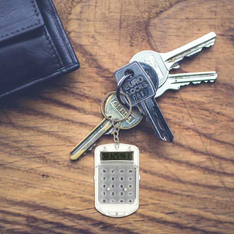 4 Pcs Mini Electronic Calculators Keychain Smart Student Key Rings Assorted - Image 4