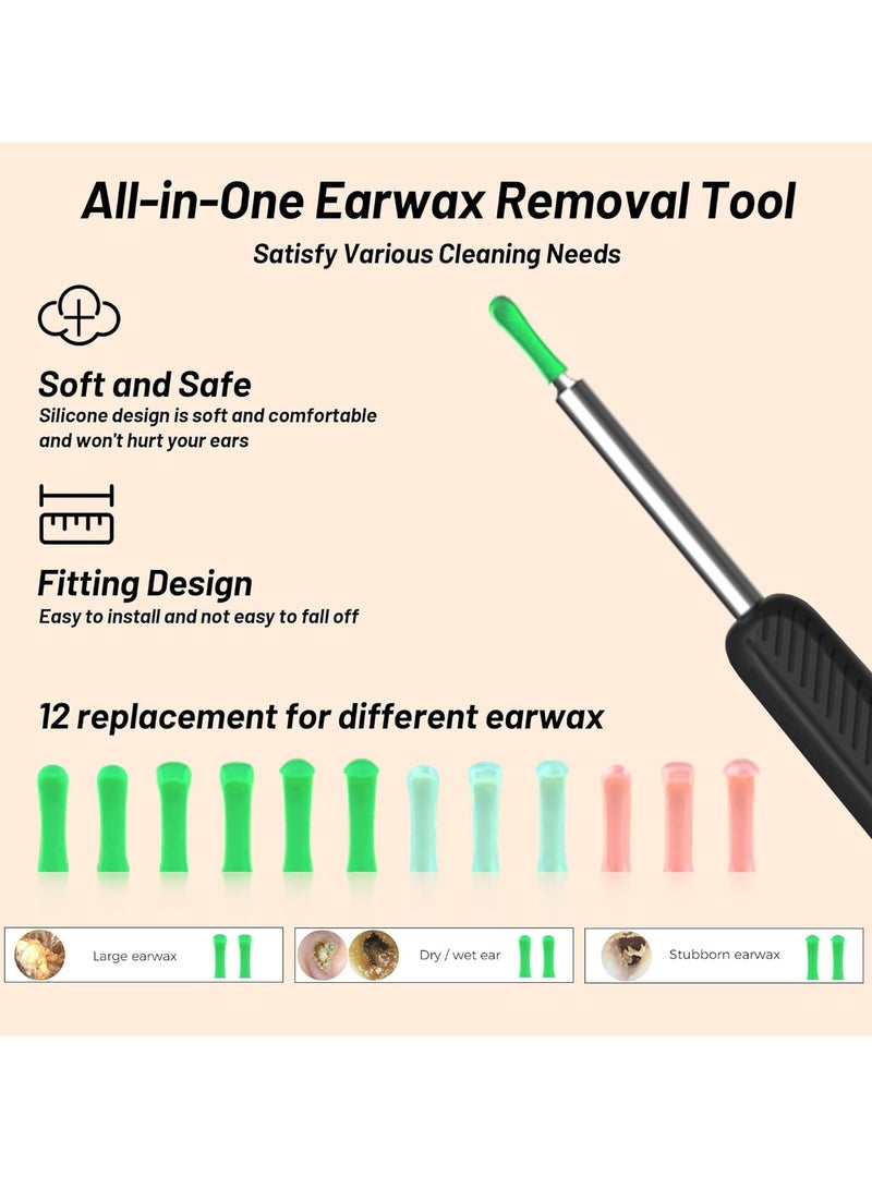 CIMIA Ear Wax Removal,Kids Wireless Visual Ear Cleaner with HD Camera, Rechargeable Earwax Remover Tool, Safe Ear Scoop for Children & Adults, Home Ear Cleaning Kit,Black  - Image 4