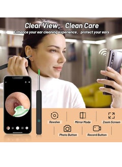 CIMIA Ear Wax Removal,Kids Wireless Visual Ear Cleaner with HD Camera, Rechargeable Earwax Remover Tool, Safe Ear Scoop for Children & Adults, Home Ear Cleaning Kit,Black  - Image 5