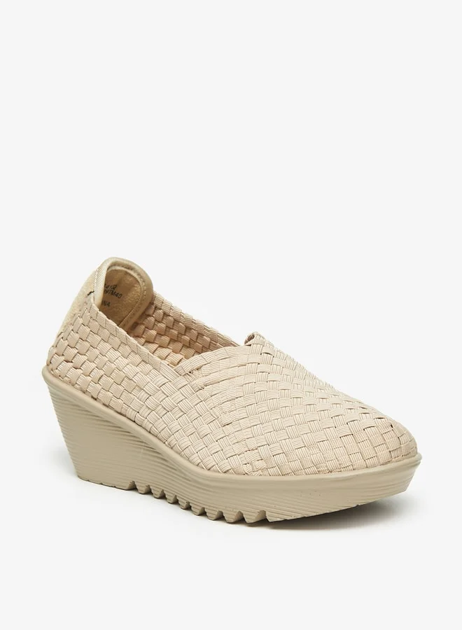 Celeste Women's Textured Slip-On Shoes with Wedge Heel