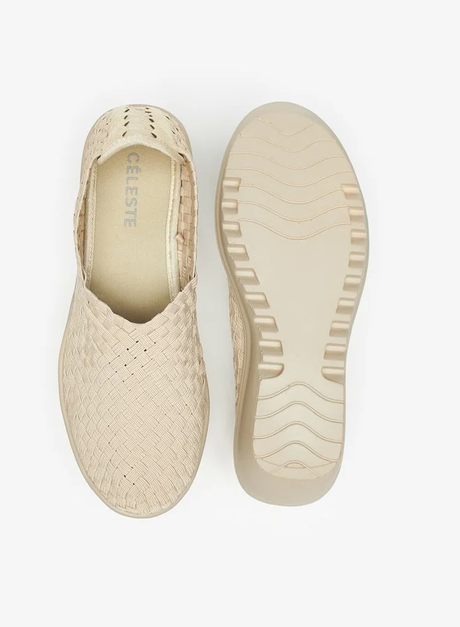 Celeste Women's Textured Slip-On Shoes with Wedge Heel