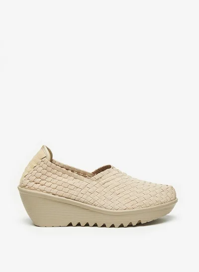 Celeste Women's Textured Slip-On Shoes with Wedge Heel
