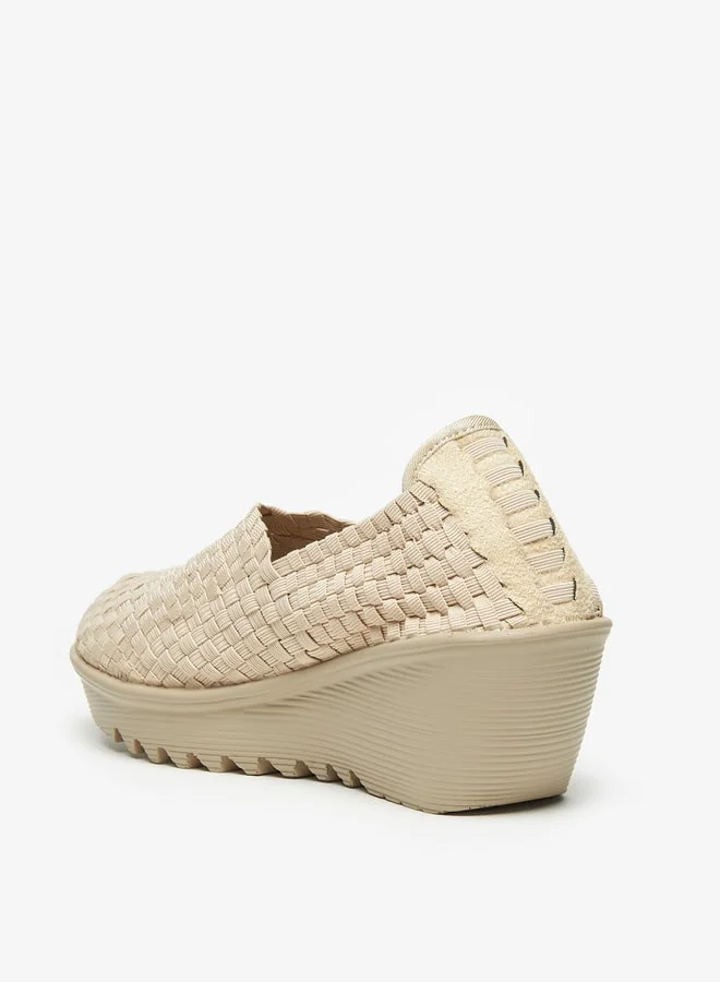 Celeste Women's Textured Slip-On Shoes with Wedge Heel