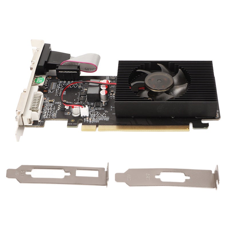 بطاقة رسومات 1GB DDR3 مع واجهة PCI Express X16 2.0 - بطاقة رسومات كمبيوتر مزودة بمروحة تبريد هادئة مخصصة للألعاب - Image 1