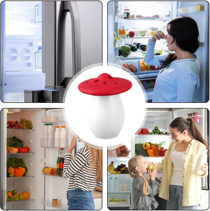 RIVOM RIVOM Mushroom Shape Refrigerator Freshener Baking Soda Holder For Fridge Deodorizer Fridge Odor Absorber Container Holder Smell Remover Fridge Deodorizer Refrigerator Odor Eliminator No Soda 1  - Image 5