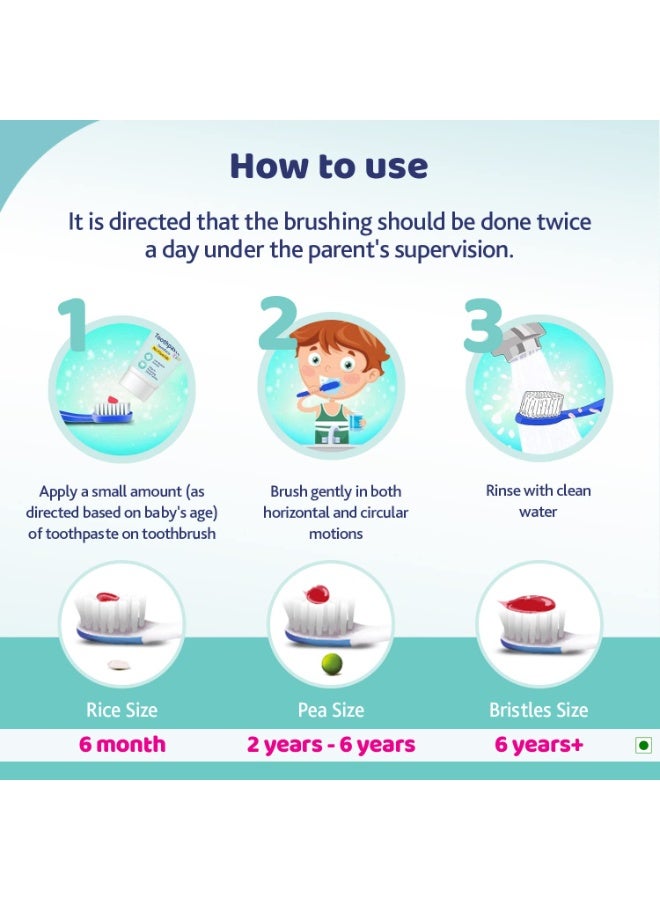 شيكو معجون أسنان للأطفال الأفضل للرضع (1 سنة و6 سنوات) بنكهة الفراولة 50 جرام خالٍ من الفلورايد ومنخفض الكشط يزيل البلاك ويساعد على منع التسوس - Image 4