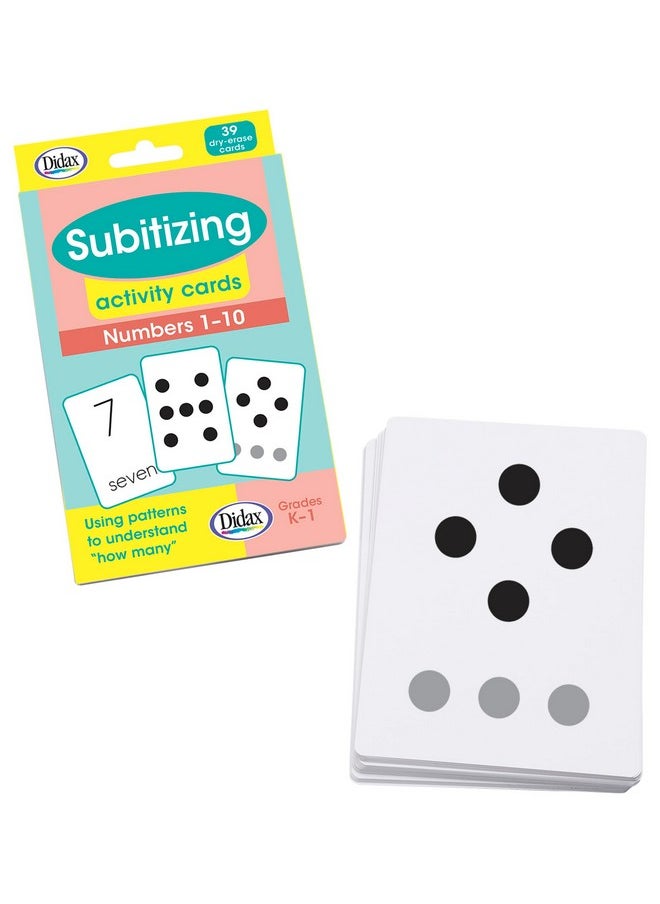 Didax - 211015 Subitizing Dry-Erase Activity Cards, Numbers 1 To 10, White, Medium, Set Of 39 - Image 1