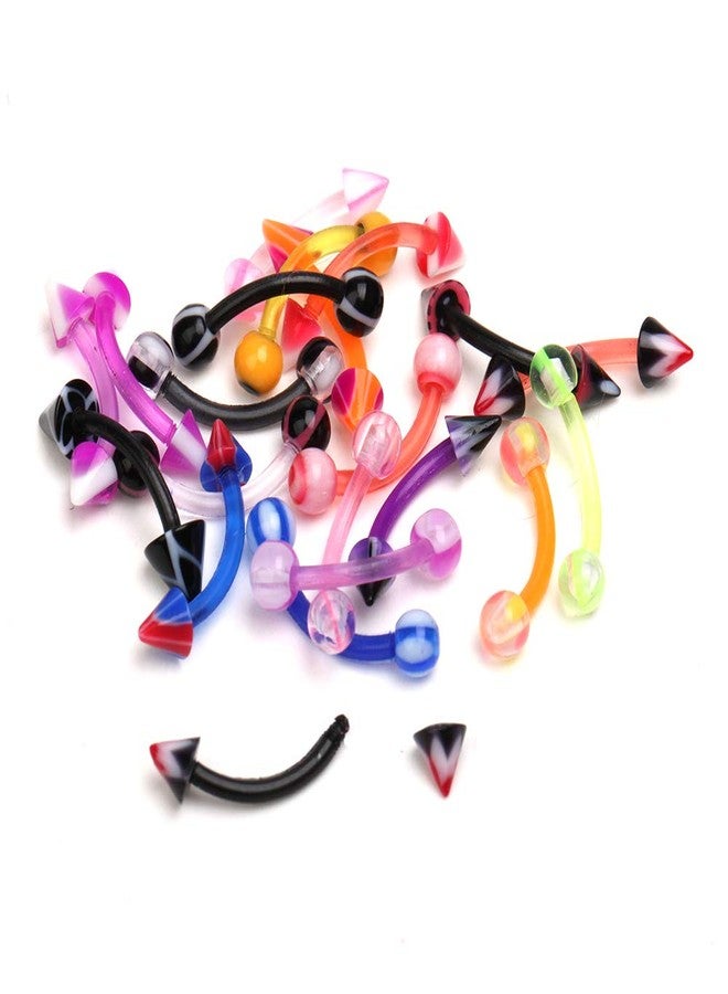 CrazyPiercing Wholesale 80 Flexible Lip Tongue Eyebrow Bar Rings Barbell Piercing Body Jewelry Multicolor - Image 5