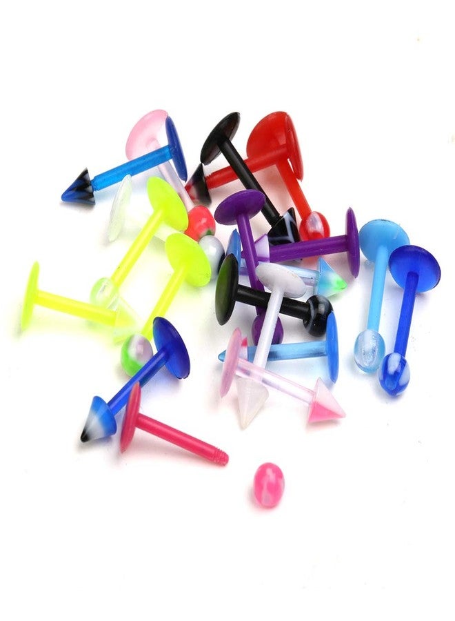 CrazyPiercing Wholesale 80 Flexible Lip Tongue Eyebrow Bar Rings Barbell Piercing Body Jewelry Multicolor - Image 4