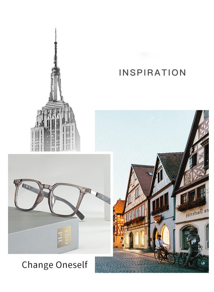 Beauenty Anti Blue Clight Glasses Suitable for Men and Women Reading UV Protection Eye Fatigue Prevention Computer Reading Games and TV Wood Grain Retro Anti-Blue Light Glasses - Image 2