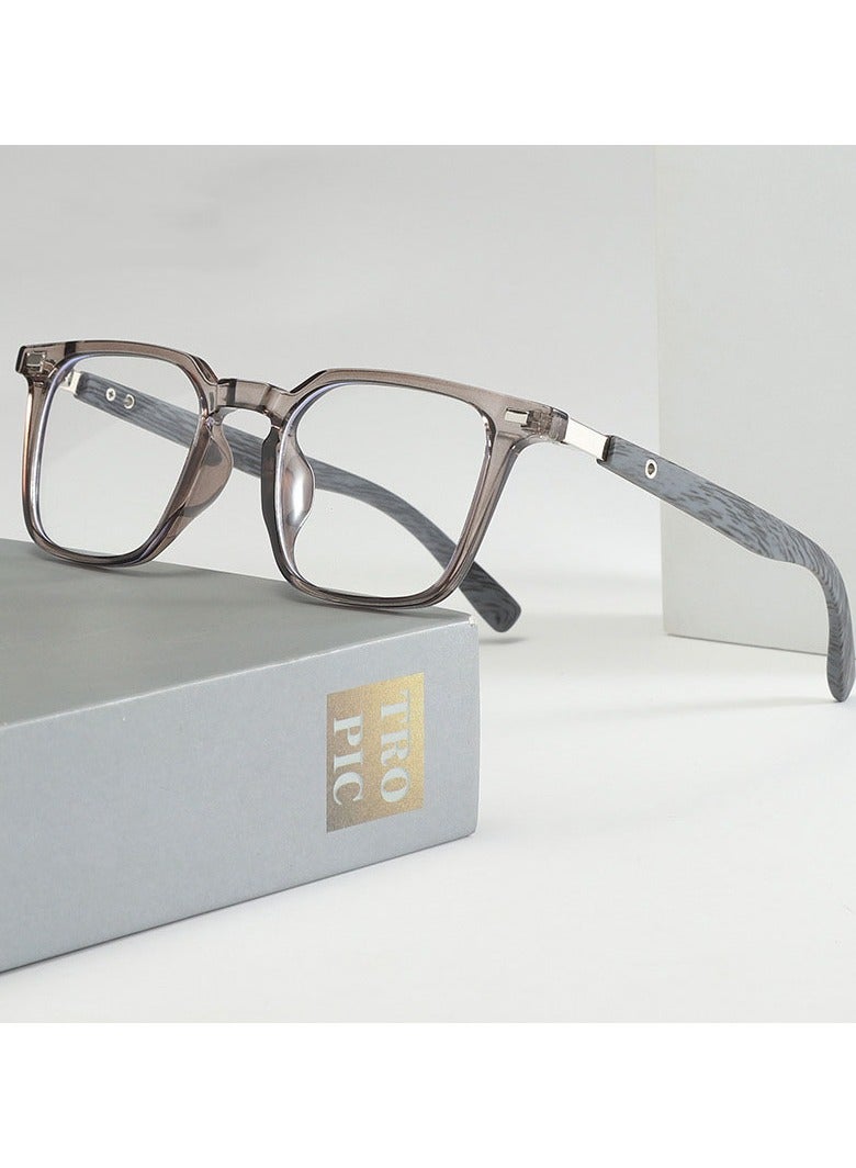 Beauenty Anti Blue Clight Glasses Suitable for Men and Women Reading UV Protection Eye Fatigue Prevention Computer Reading Games and TV Wood Grain Retro Anti-Blue Light Glasses - Image 3