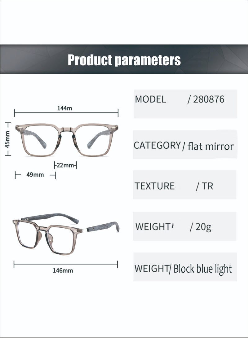 Beauenty Anti Blue Clight Glasses Suitable for Men and Women Reading UV Protection Eye Fatigue Prevention Computer Reading Games and TV Wood Grain Retro Anti-Blue Light Glasses - Image 5