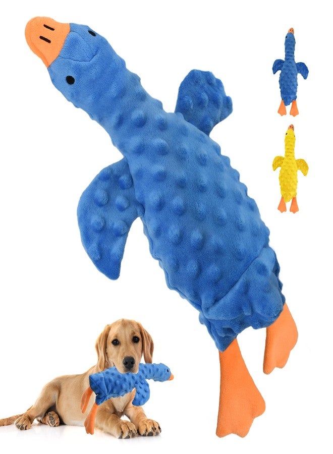 IPTPAS Squeaky Plush Dog Toy for All Breeds, Multifunctional Goose Dog Toy with Honking Sound, Crinkle Paper, Treat Pocket, Durable Soft Stuffed Animal for Chewing, Cuddling, Interactive Play (Blue) - Image 1