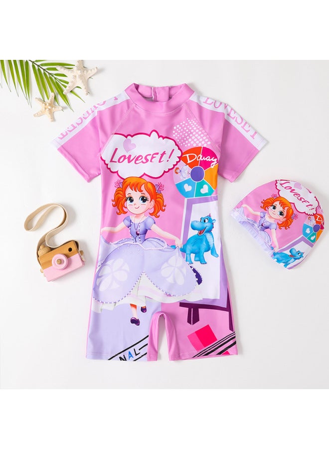 New Children's Swimsuit Girls Summer Little Girls Middle And Big Children Professional Hot Spring Swimming Equipment