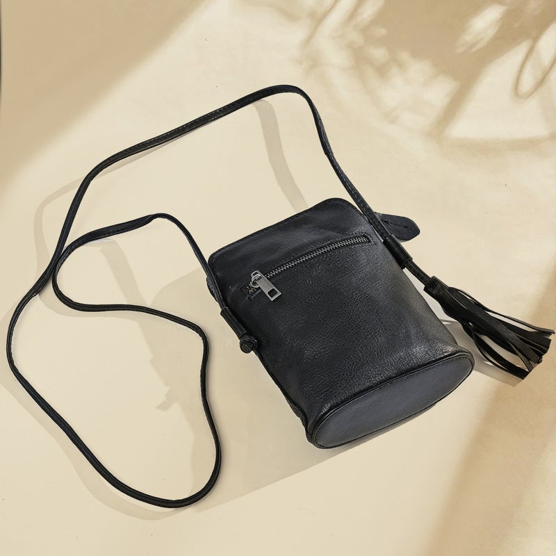 Ancient Chaoke Women'S Shoulder Bag Genuine Leather Cyber Celebrity Bag Top Layer Cowhide Crossbody Bag Personalized Women'S Vintage Mobile Phone Bag - Image 3