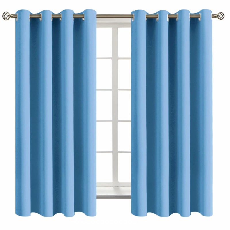 BGment Room Darkening Curtains 63 Inches Long  Grommet Thermal Insulated Drapes Window Treatment Curtains for Bedroom 2 Panels 52 x 63 Inch Sky Blue