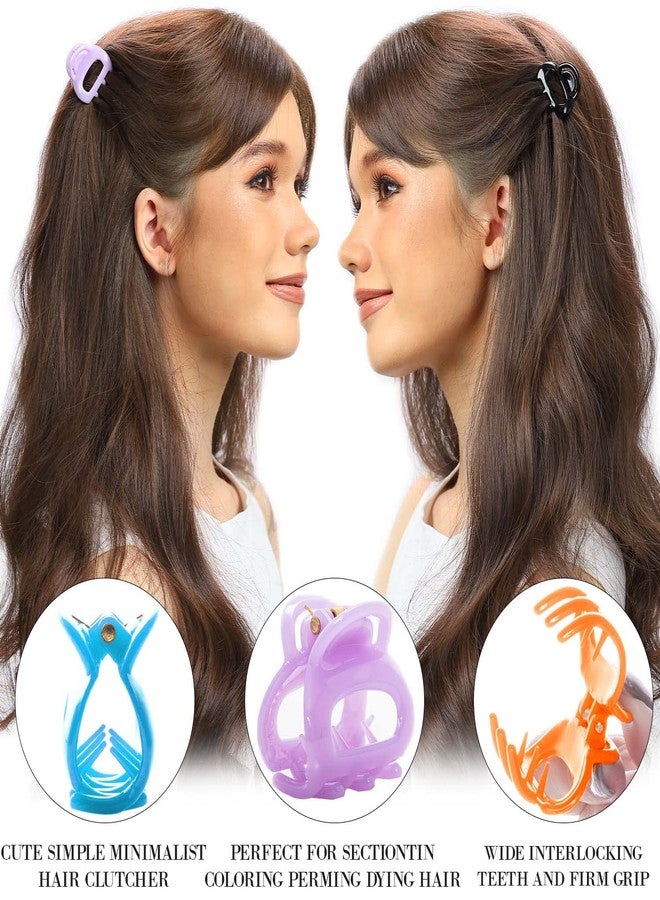 RC ROCHE ORNAMENT 12 Pcs Womens Chic Hollow Hair Sectioning Styling Strong Hold Fashion Premium Jaw Claw Barrette Plastic Girls Accessories Teeth Clamps Clips, Small Jelly Candy Multicolor - Image 2