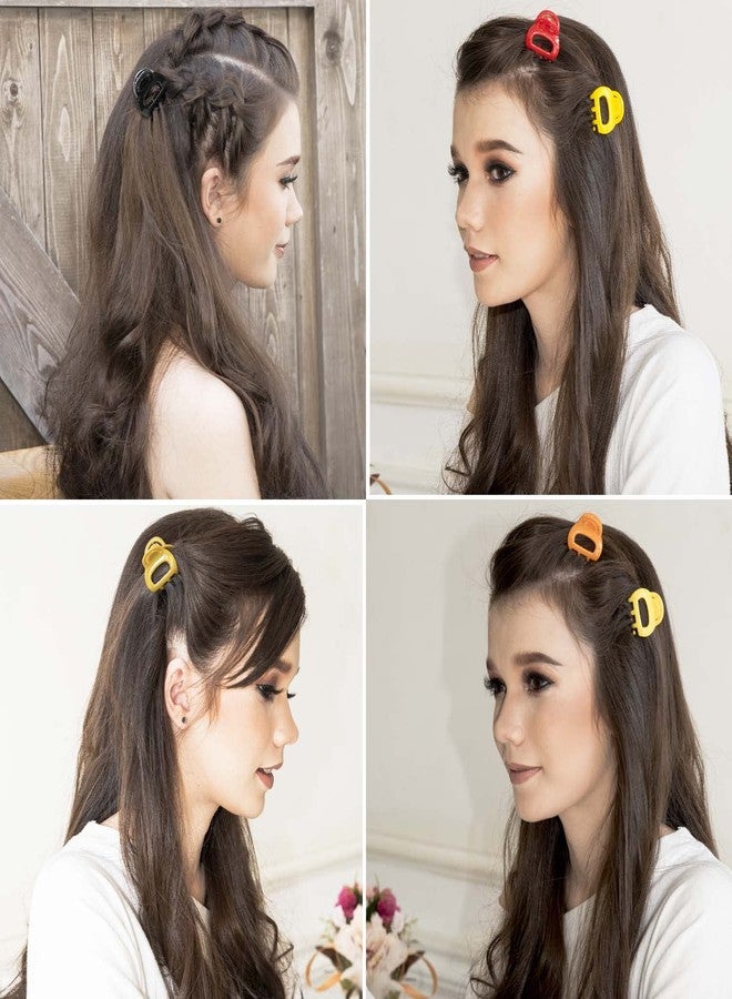 RC ROCHE ORNAMENT 12 Pcs Womens Chic Hollow Hair Sectioning Styling Strong Hold Fashion Premium Jaw Claw Barrette Plastic Girls Accessories Teeth Clamps Clips, Small Jelly Candy Multicolor - Image 3