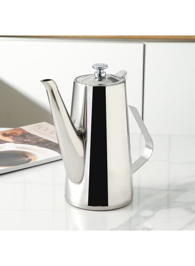 Thickened Stainless Steel Cold Water Pot Restaurant Hotel Tea Brewing Pot Soup Adding Juice Mixer For Business Use-Color:201#1.5L Golden Short Mouth - Image 4